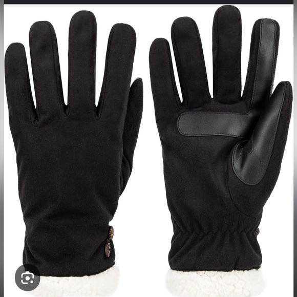 Isotoner Women's Black Microsuede Gloves with Button Detail - Picture 3 of 6